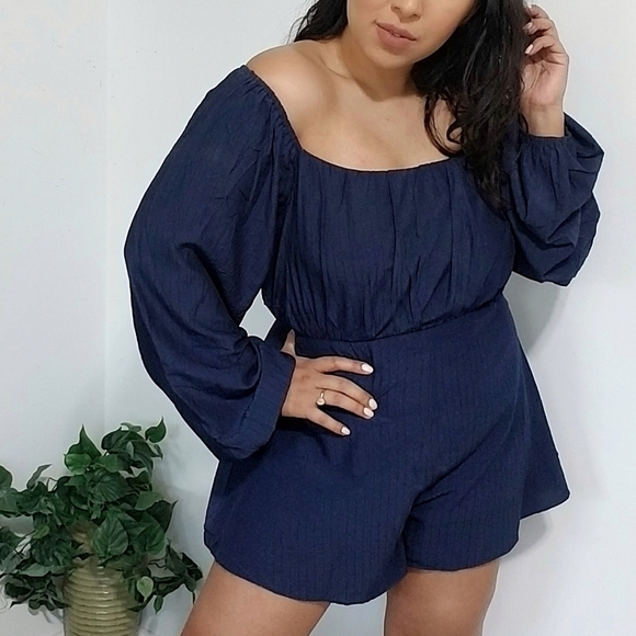 IN THE COSMOS NAVY BLUE TIE BACK ROMPER - Picture 10 of 16